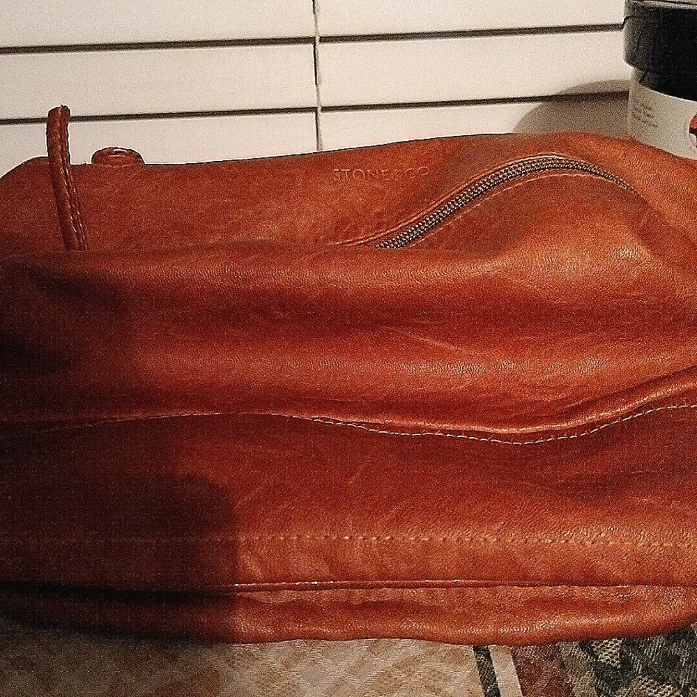 Stone & Co. Brown soft Faux leather bag 13 x 10